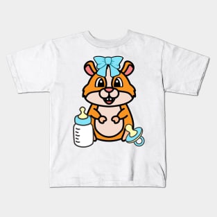 Cute Hamster Gender reveal - its a boy Kids T-Shirt